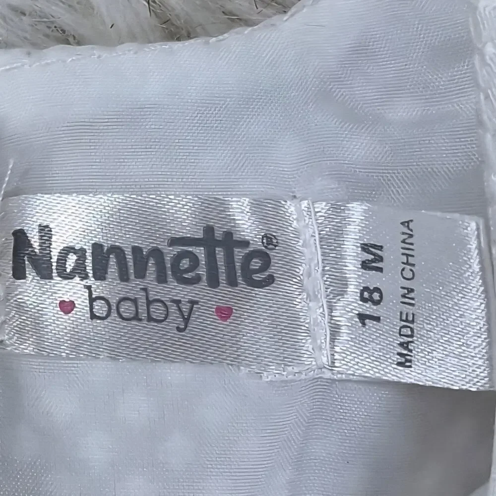 Nannette Peach and White Floral Kids Dress Sz.18 M #1823